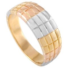 Van Cleef & Arpels 18 Karat Tricolor Textured Band Ring