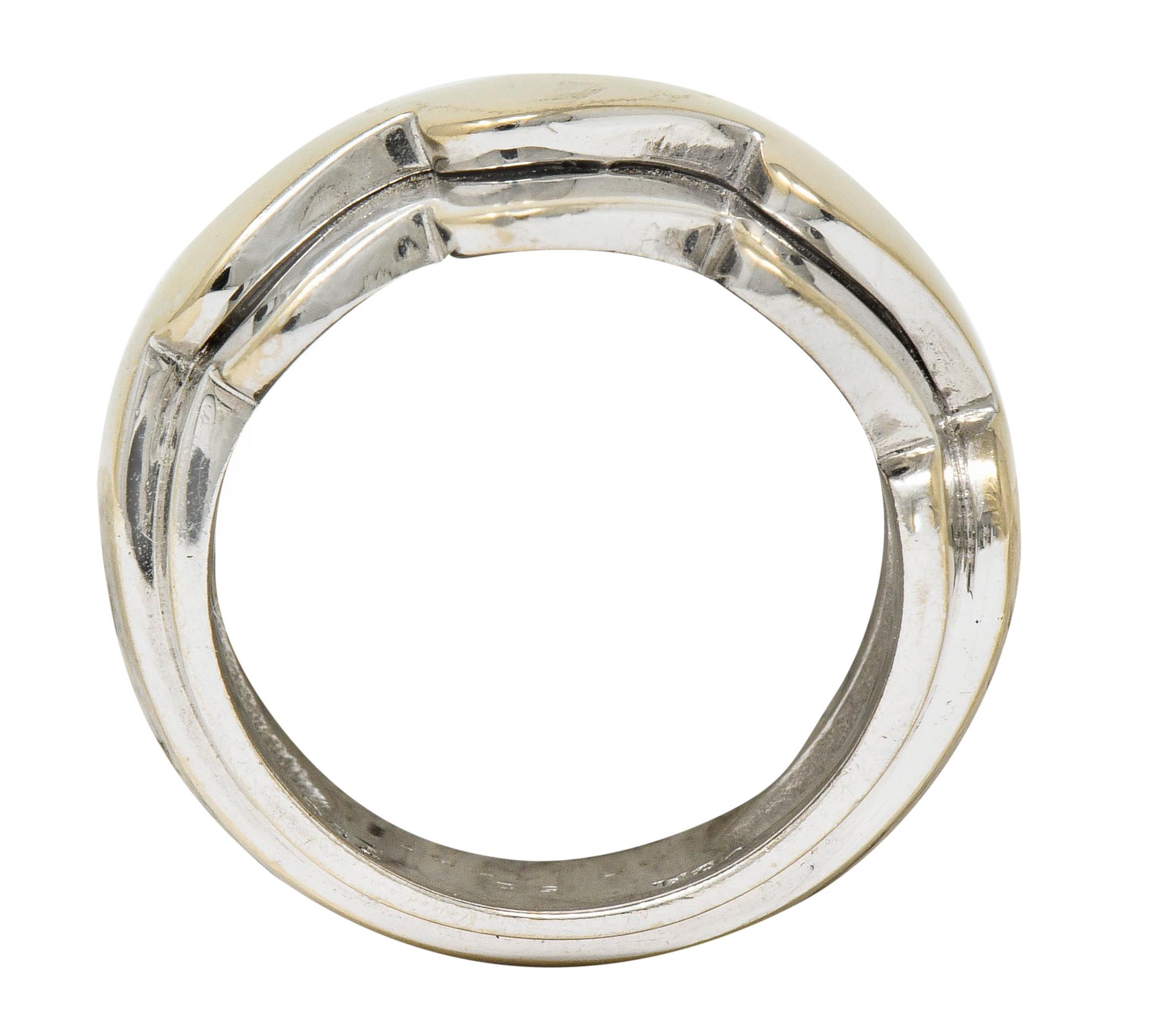Van Cleef & Arpels 18 Karat Two-Tone Gold Vintage Wave Band Ring 3