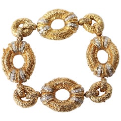 Van Cleef & Arpels 18 Karat Yellow and White Gold and Diamond Bracelet, 1960s