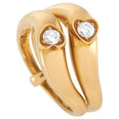 Van Cleef & Arpels 18 Karat Yellow Gold 0.22 Carat Diamond Heart Ring