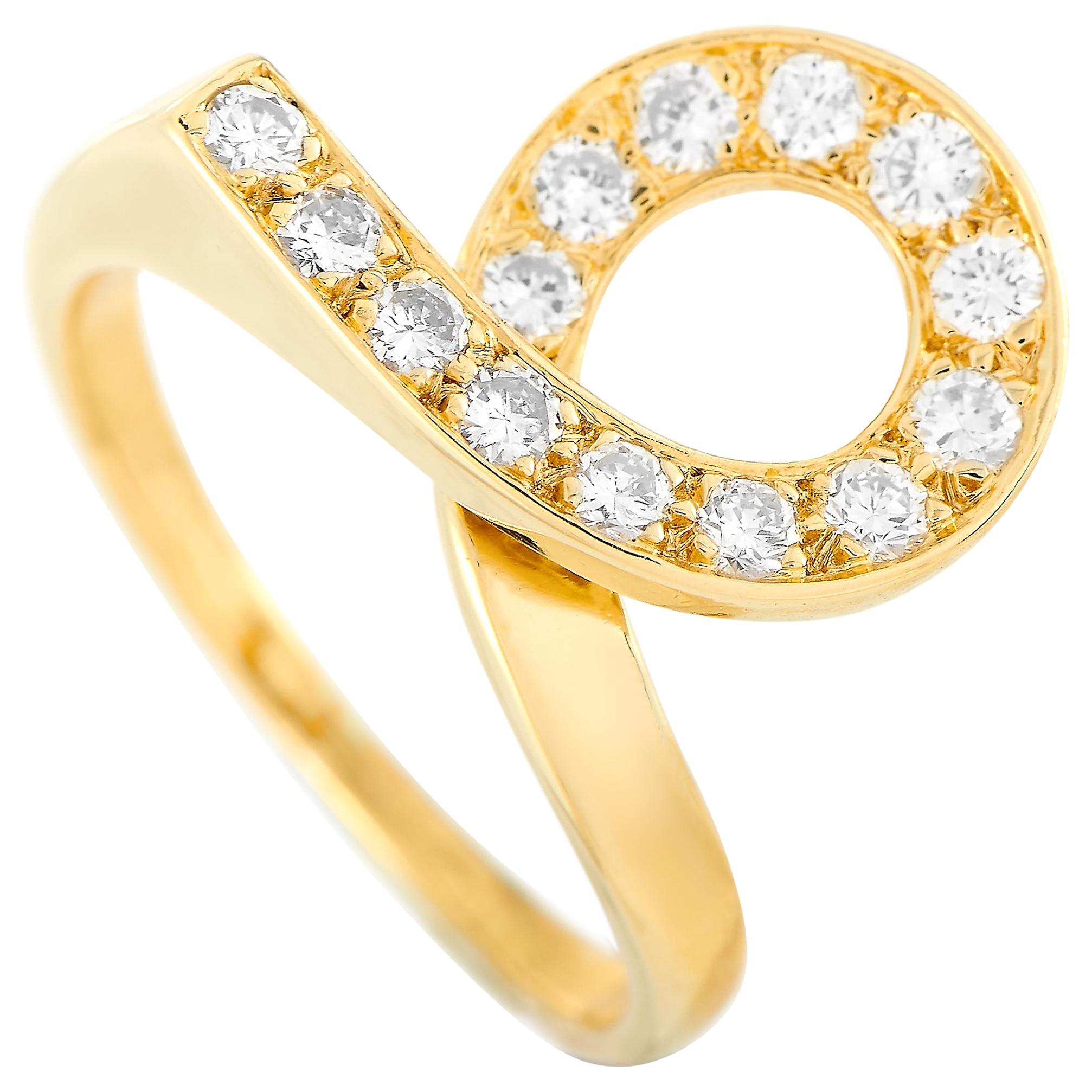 Van Cleef & Arpels 18 Karat Yellow Gold 0.30 Carat Diamond Ring