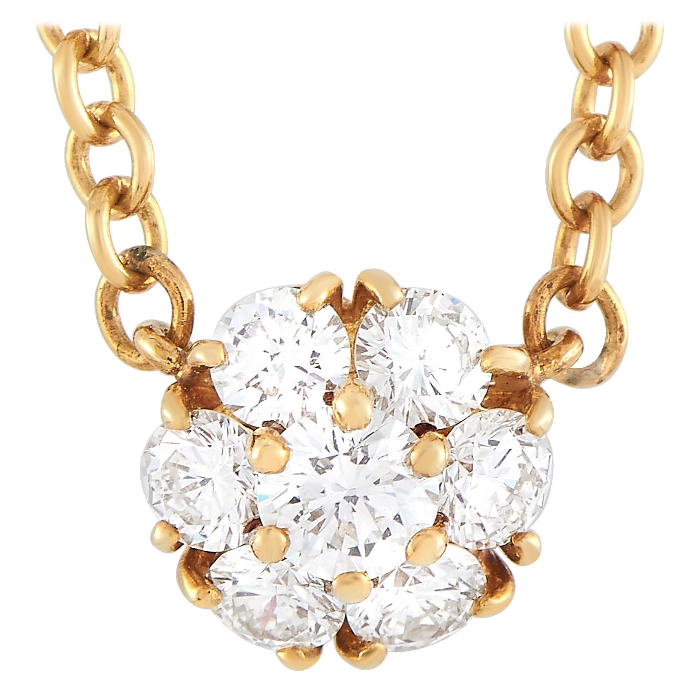 Van Cleef & Arpels 18 Karat Yellow Gold 0.50 Carat Diamond Necklace