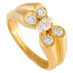 Van Cleef & Arpels 18 Karat Yellow Gold 0.50 Carat Diamond Ring