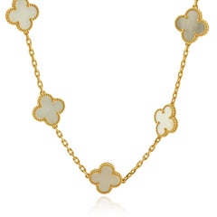 Van Cleef & Arpels Oro Amarillo de 18 Kilates 20 Motivos Madreperla Alhambra Neckla