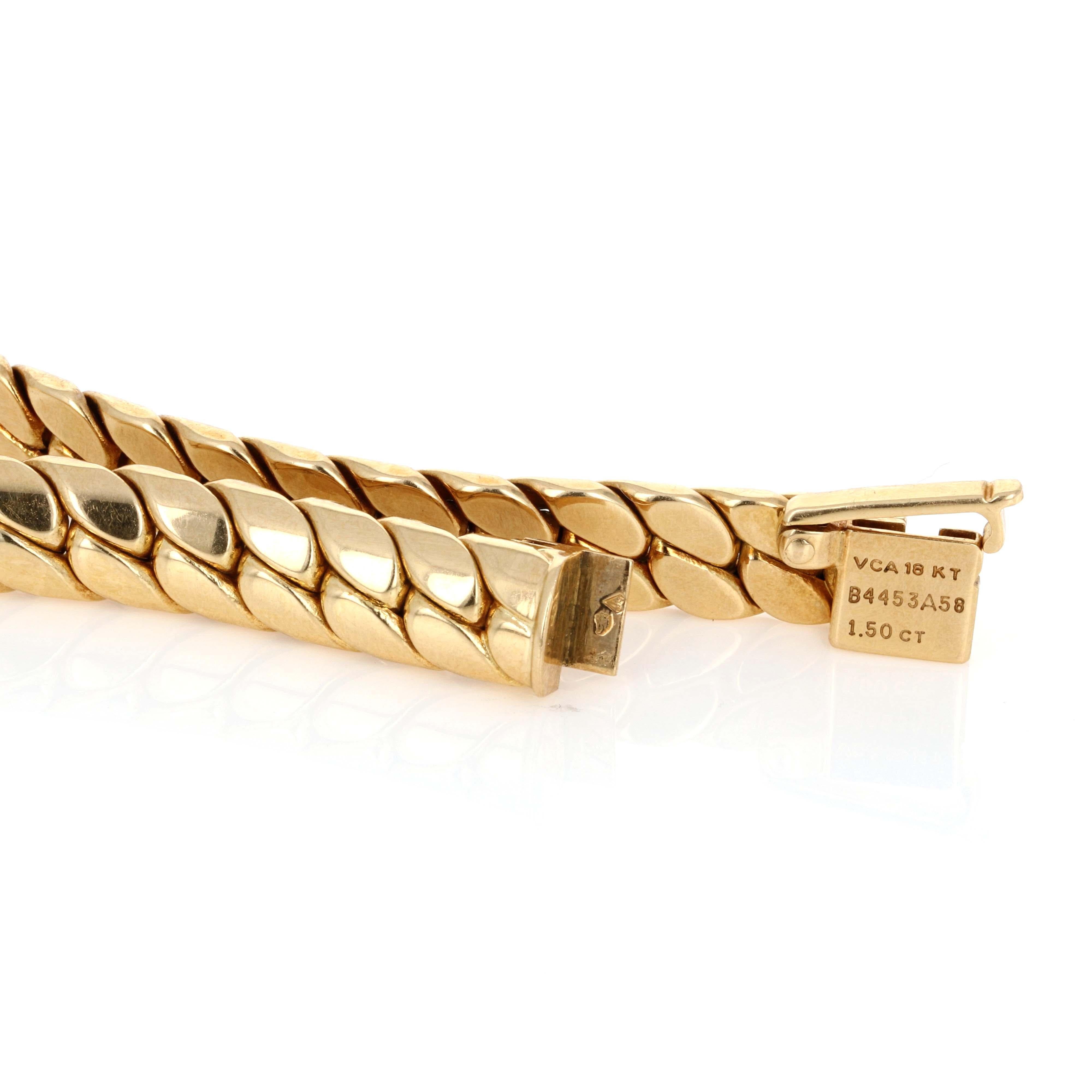 Van Cleef & Arpels Halskette „VCA“ aus 18 Karat Gelbgold und Diamanten (Retro) im Angebot