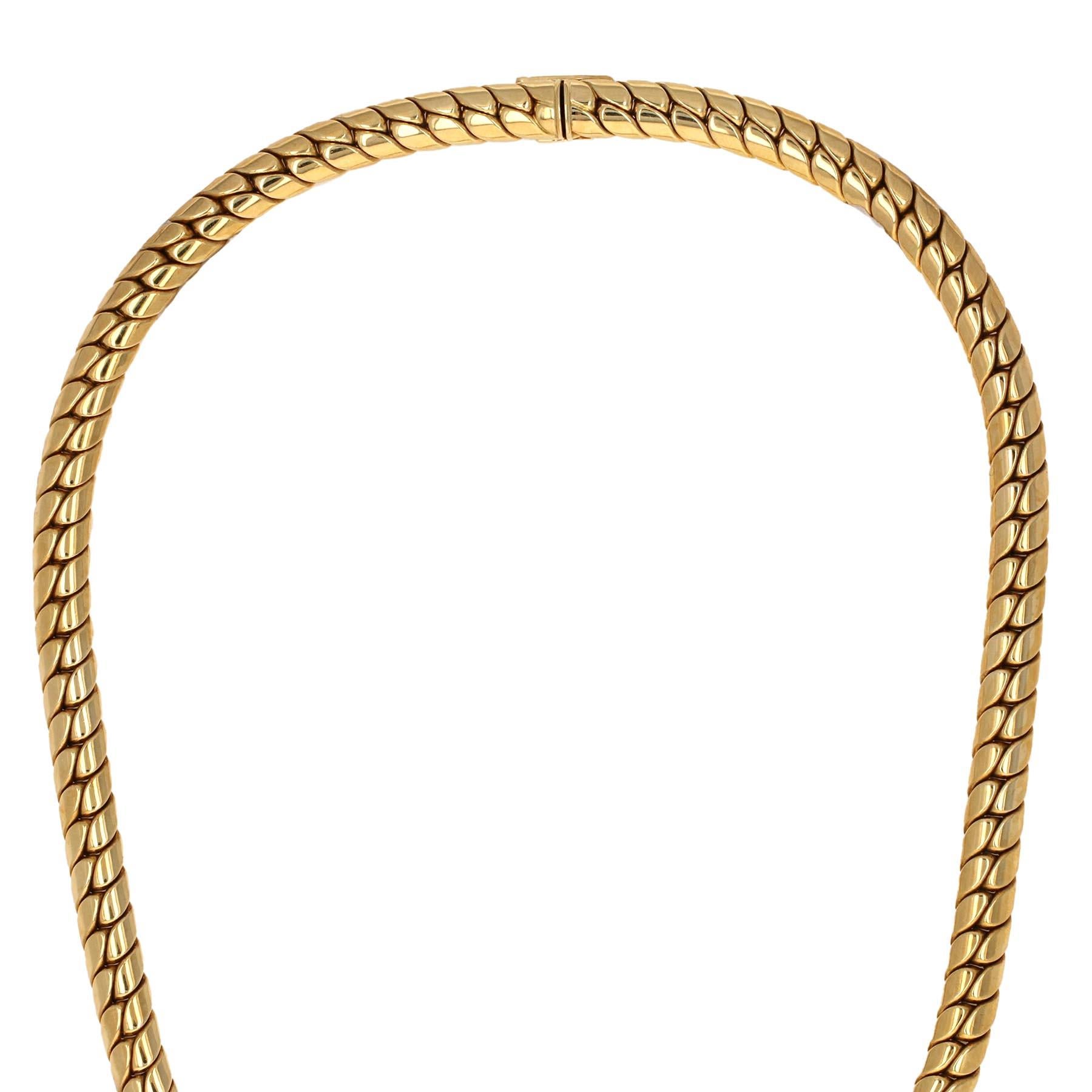 Van Cleef & Arpels Halskette „VCA“ aus 18 Karat Gelbgold und Diamanten im Angebot 1