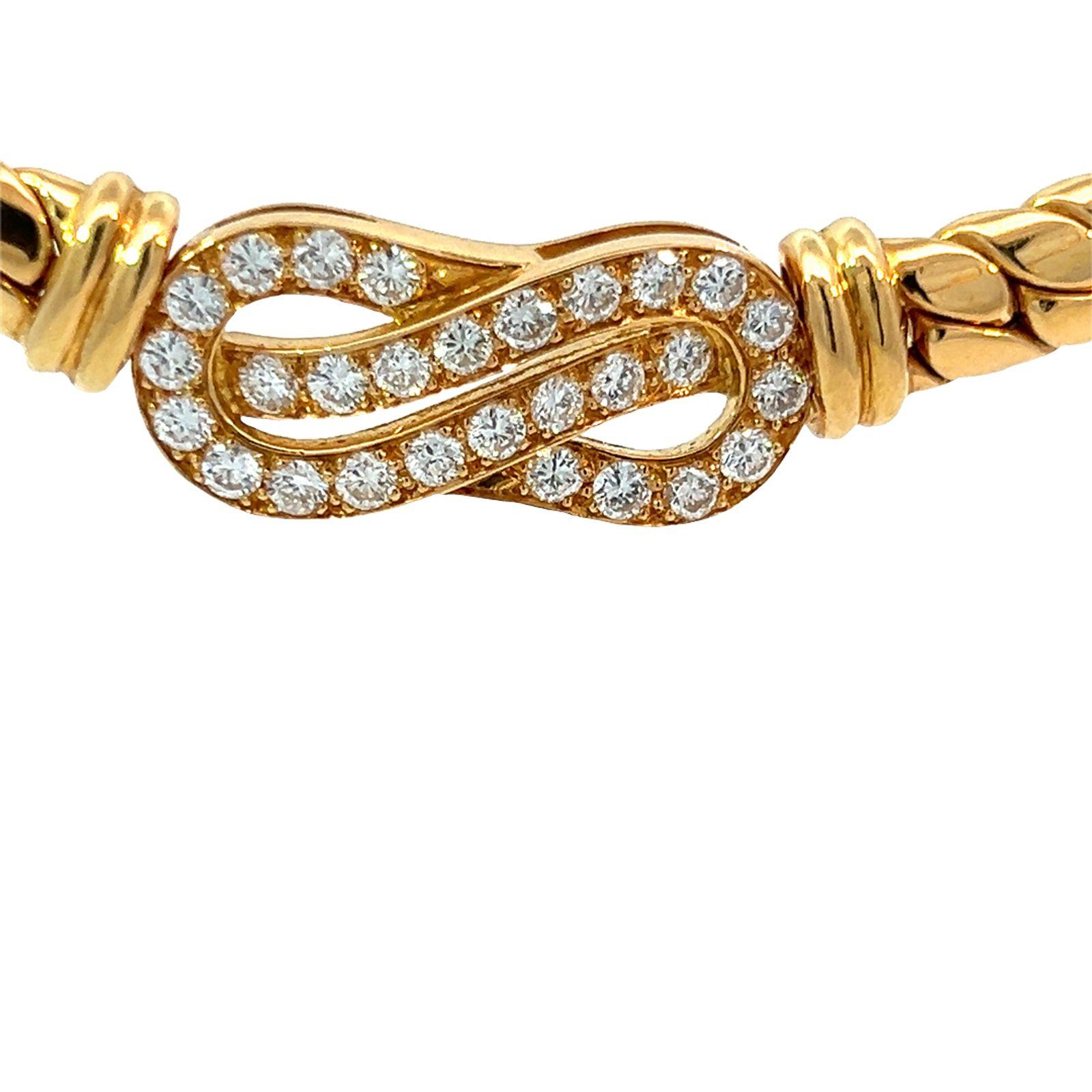 Van Cleef & Arpels Halskette „VCA“ aus 18 Karat Gelbgold und Diamanten im Angebot 2