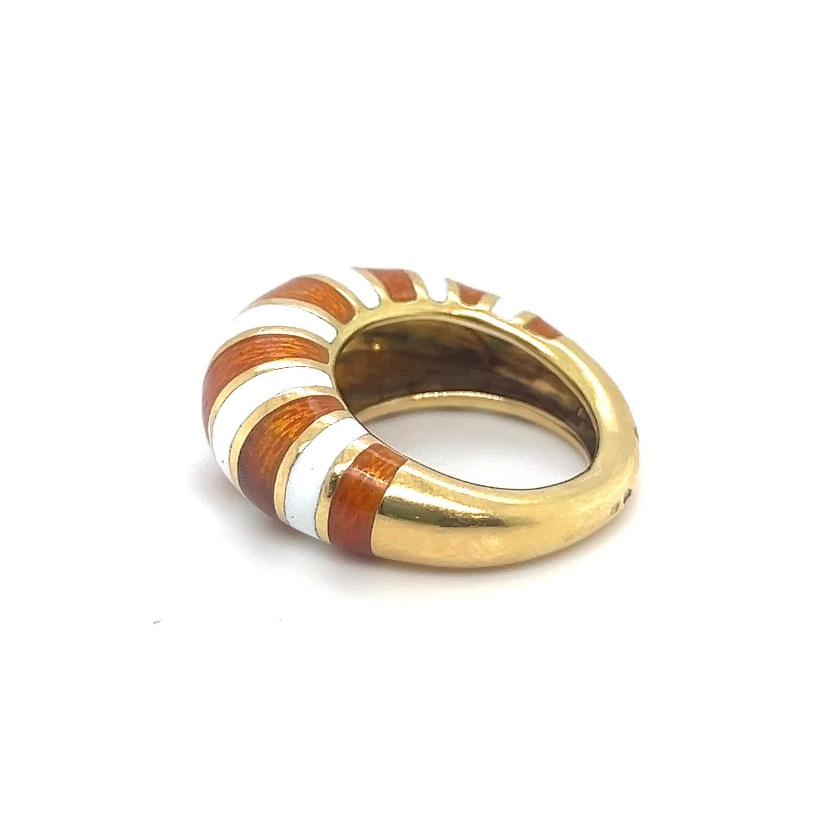 Van Cleef & Arpels Ring aus 18 Karat Gelbgold und Emaille, 1960er Jahre im Angebot 2