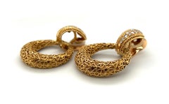 Van Cleef & Arpels 18 Karat Yellow Gold Diamond and Green Agate Earrings, 1971