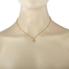 Van Cleef & Arpels 18 Karat Yellow Gold Diamond Cross Pendant Necklace