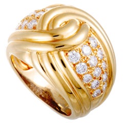 Van Cleef 
Arpels 18 Karat Yellow Gold Diamond Pave Band Ring
