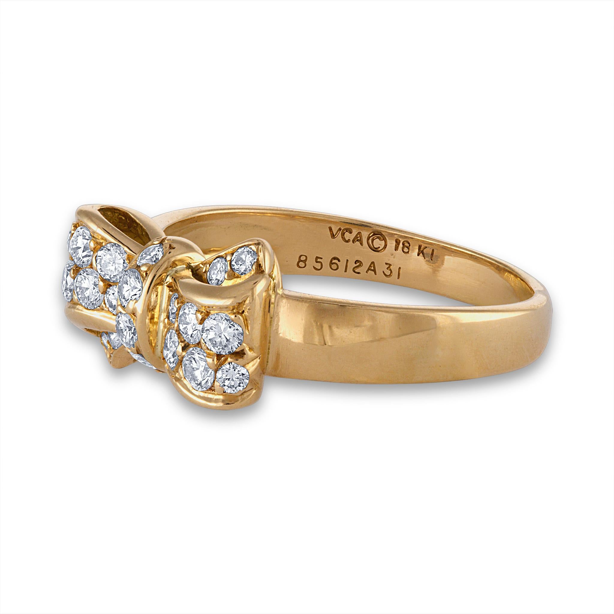 Van Cleef & Arpels 18 Karat Yellow Gold Diamond Ring In Excellent Condition In New York, NY