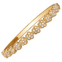 Van Cleef & Arpels 18 Karat Yellow Gold Diamond Trefle Bracelet