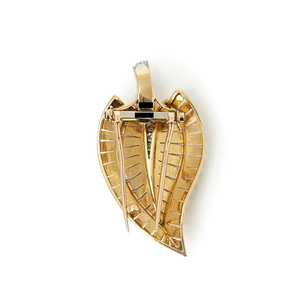 Van Cleef & Arpels Spille d'epoca con diamanti in oro giallo 18 carati In condizioni buone a Bishop's Stortford, Hertfordshire