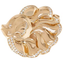 Van Cleef & Arpels 18 Karat Yellow Gold Diamond Vintage Fish Brooch