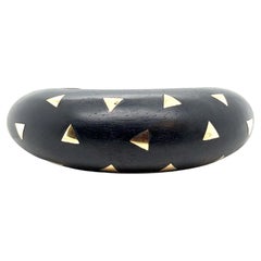 Van Cleef & Arpels 18 Karat Yellow Gold Ebony Bangle, 1970s