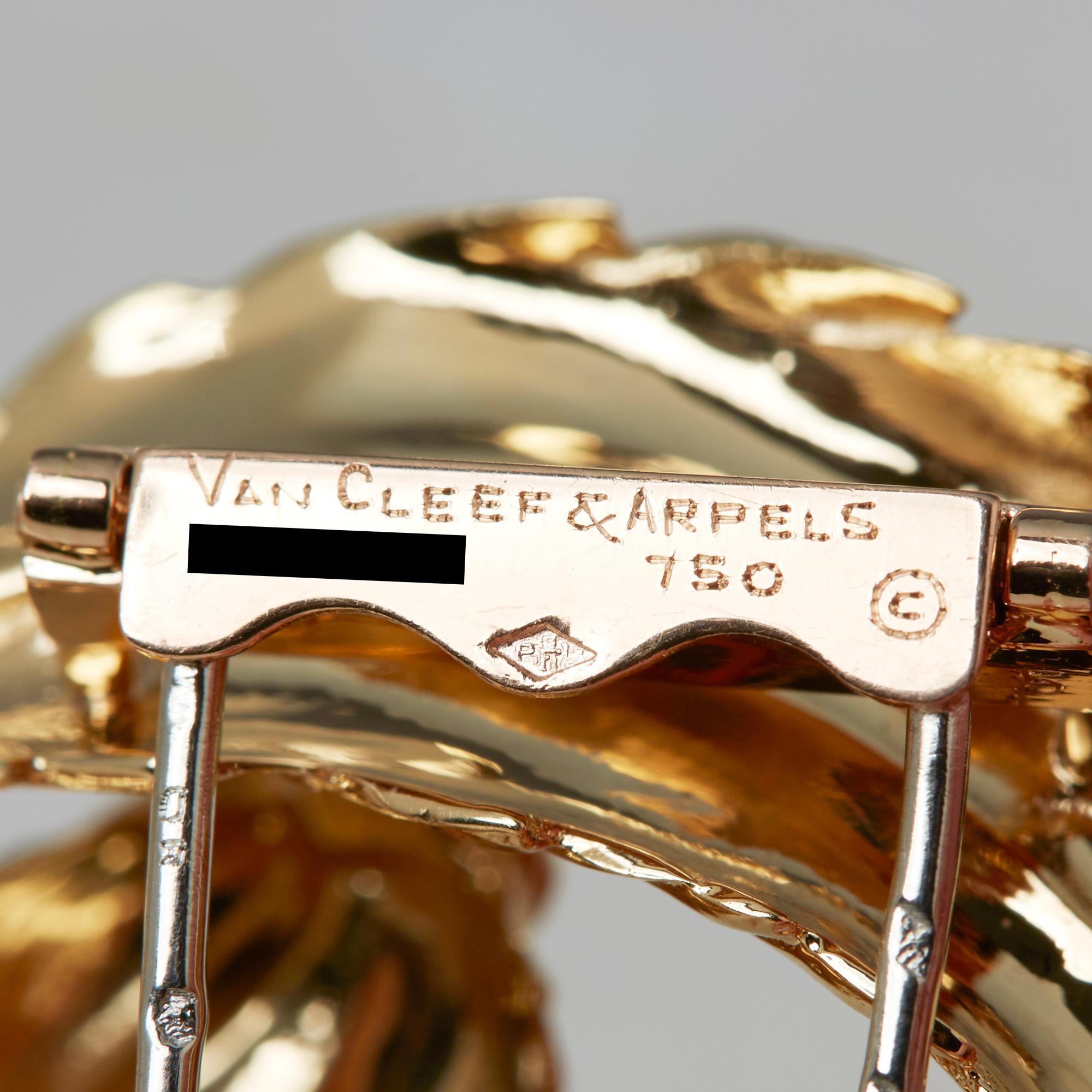 Van Cleef & Arpels 18 Karat Yellow Gold Feather Design Vintage Brooch 1