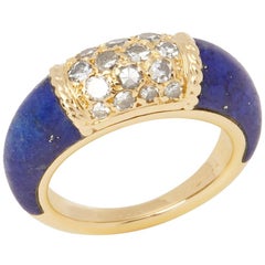 Van Cleef & Arpels Philippinischer Ring aus 18 Karat Gelbgold mit Lapislazuli und Diamant