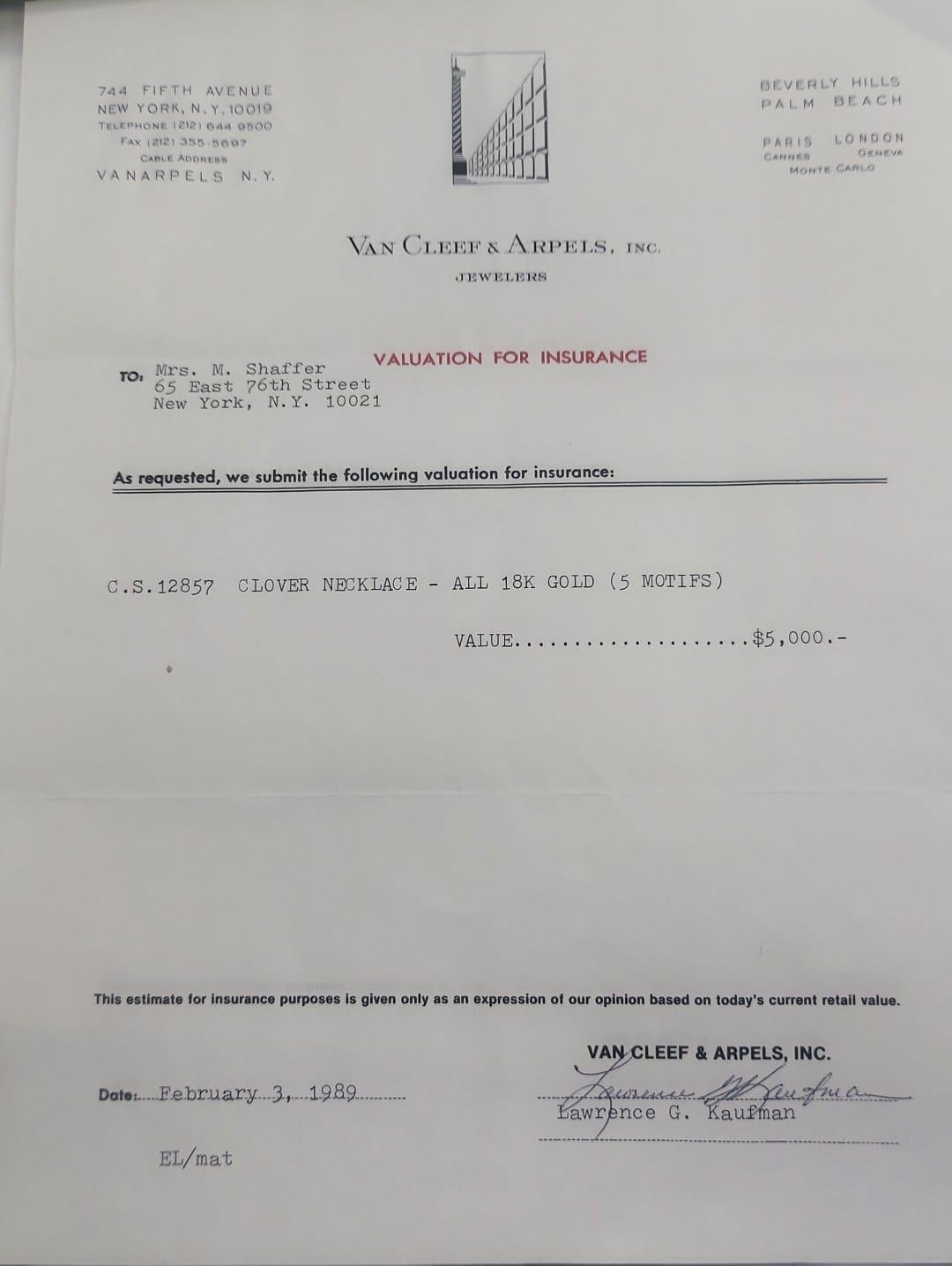 Van Cleef & Arpels Collier à maillons en or jaune 18 carats avec papier d'évaluation en vente 7