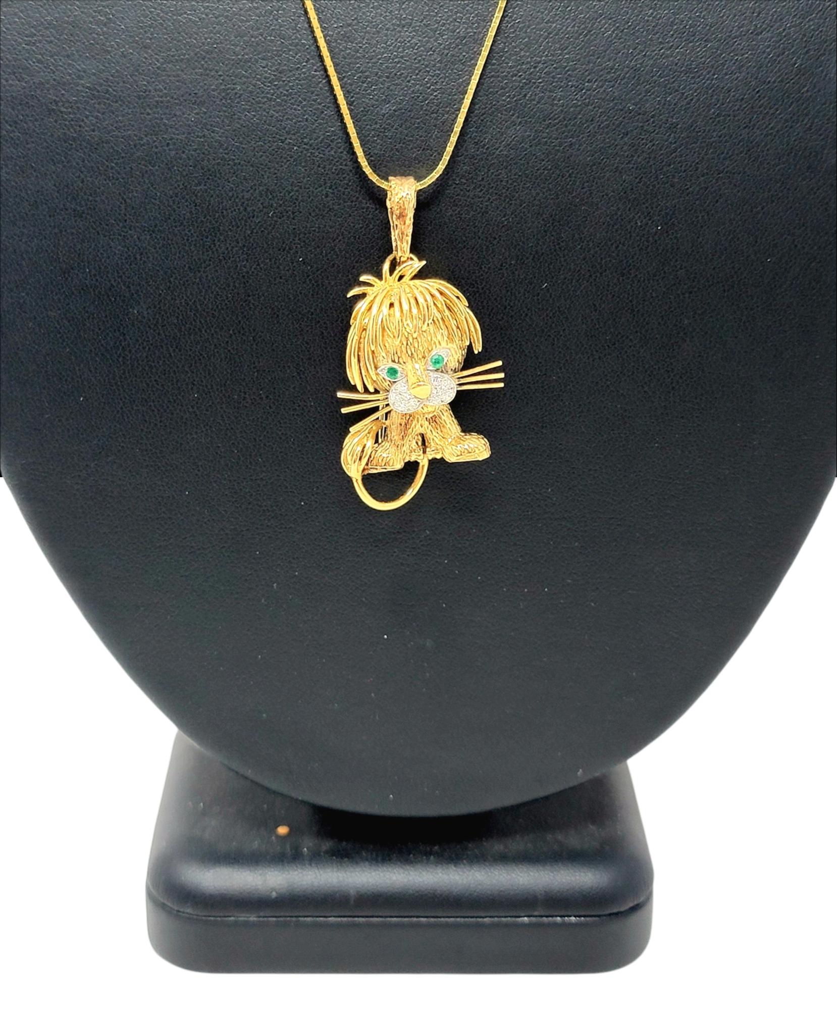 Van Cleef & Arpels Broche/pendentif lion en or jaune 18 carats avec diamants 4