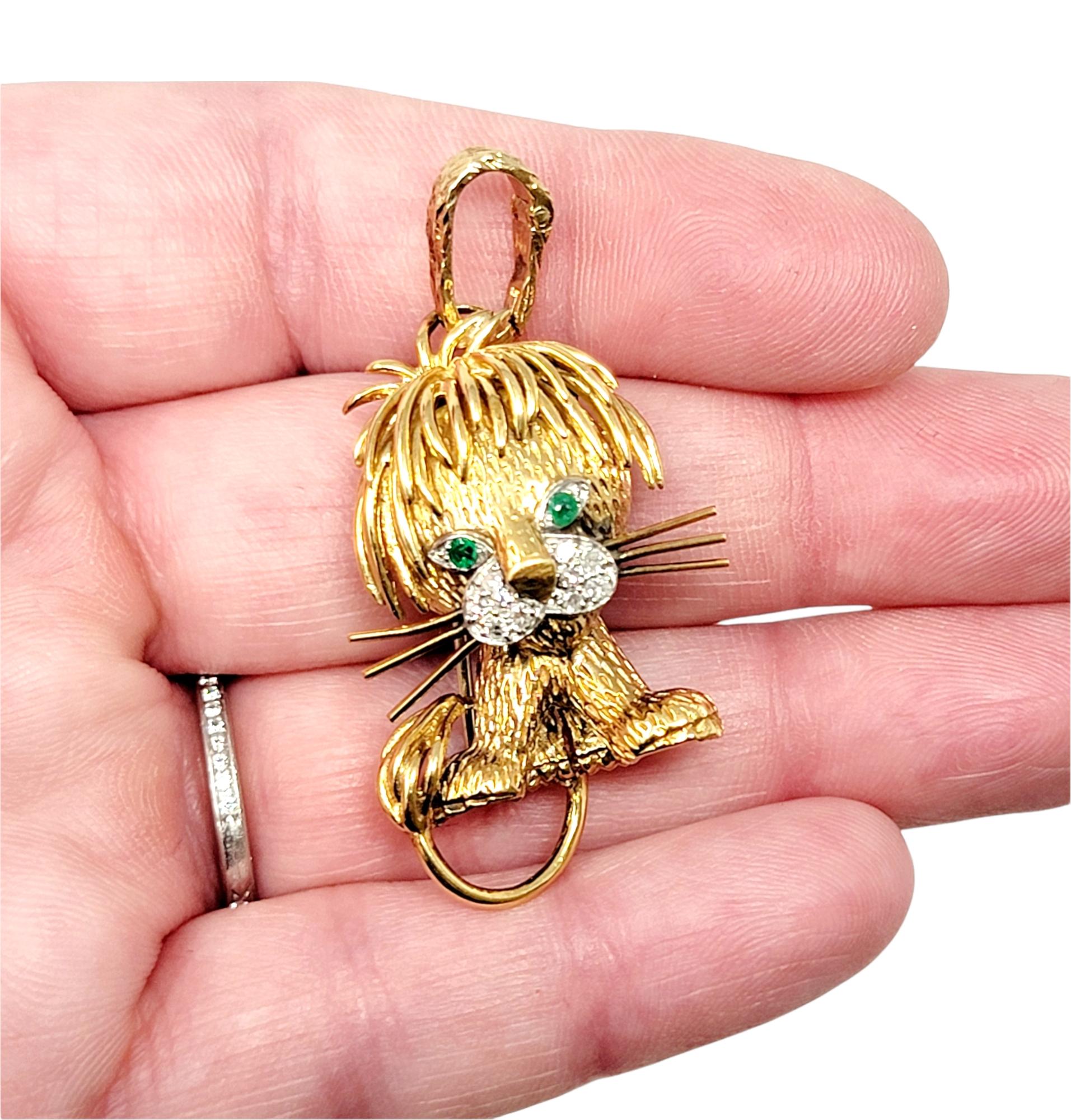 Van Cleef & Arpels 18 Karat Yellow Gold Lion Cub Brooch / Pendant with Diamonds 4