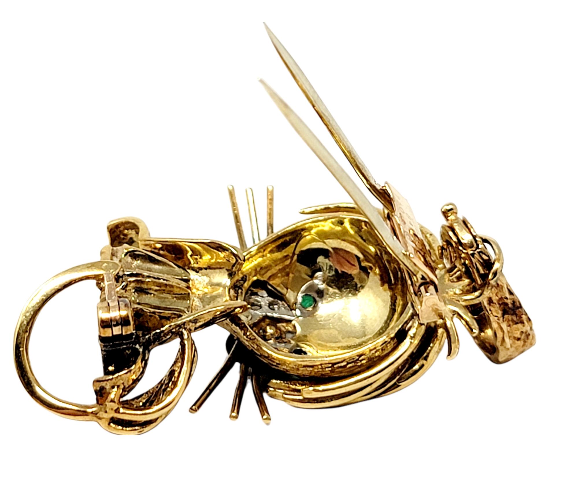 Van Cleef & Arpels Broche/pendentif lion en or jaune 18 carats avec diamants 2