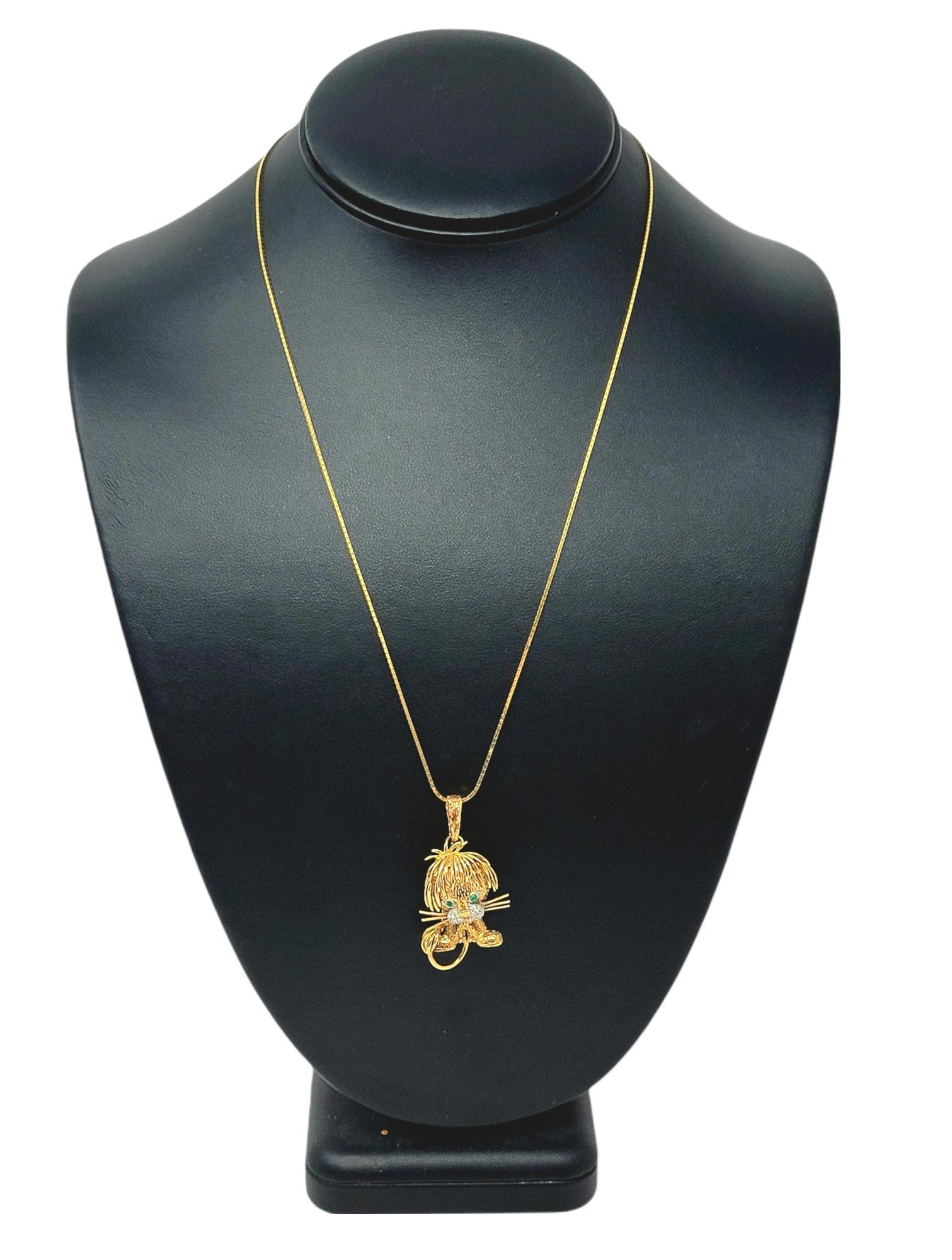 Van Cleef & Arpels Broche/pendentif lion en or jaune 18 carats avec diamants 3