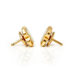 Van Cleef & Arpels 18 Karat Yellow Gold Mother-of-Pearl Pure Alhambra Earrings
