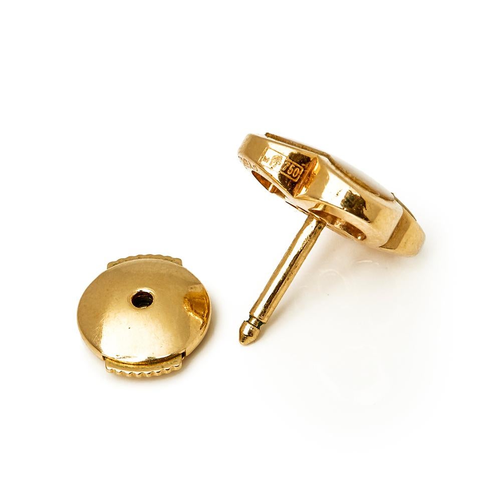 Women's Van Cleef & Arpels 18 Karat Yellow Gold Mother-of-Pearl Pure Alhambra Earrings