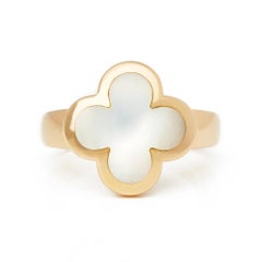 Van Cleef & Arpels 18 Karat Yellow Gold Mother-of-Pearl Pure Alhambra Ring