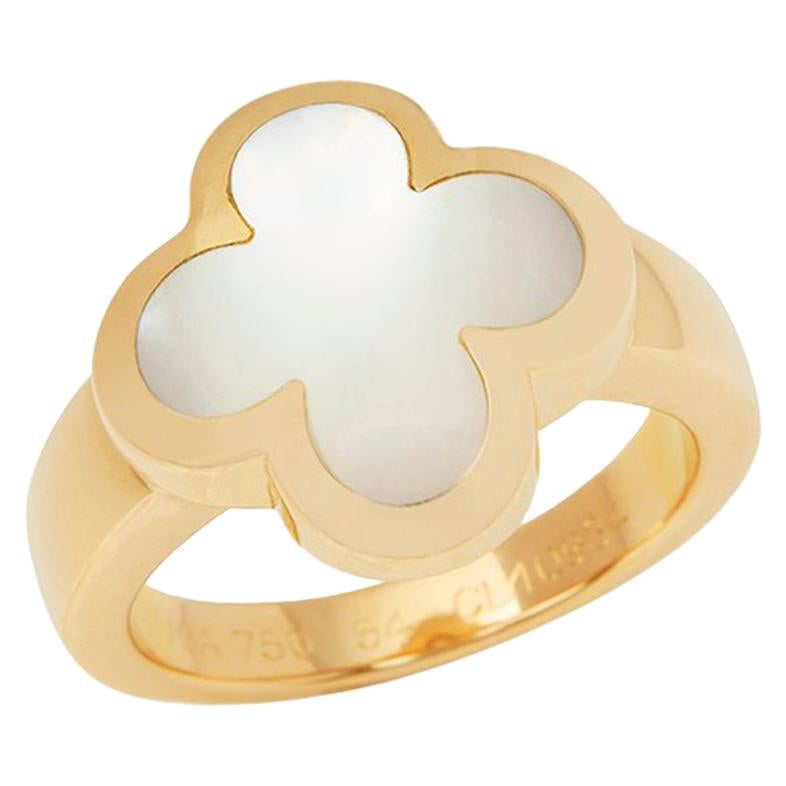 Van Cleef 
Arpels 18 Karat Yellow Gold Mother-of-Pearl Pure Alhambra Ring