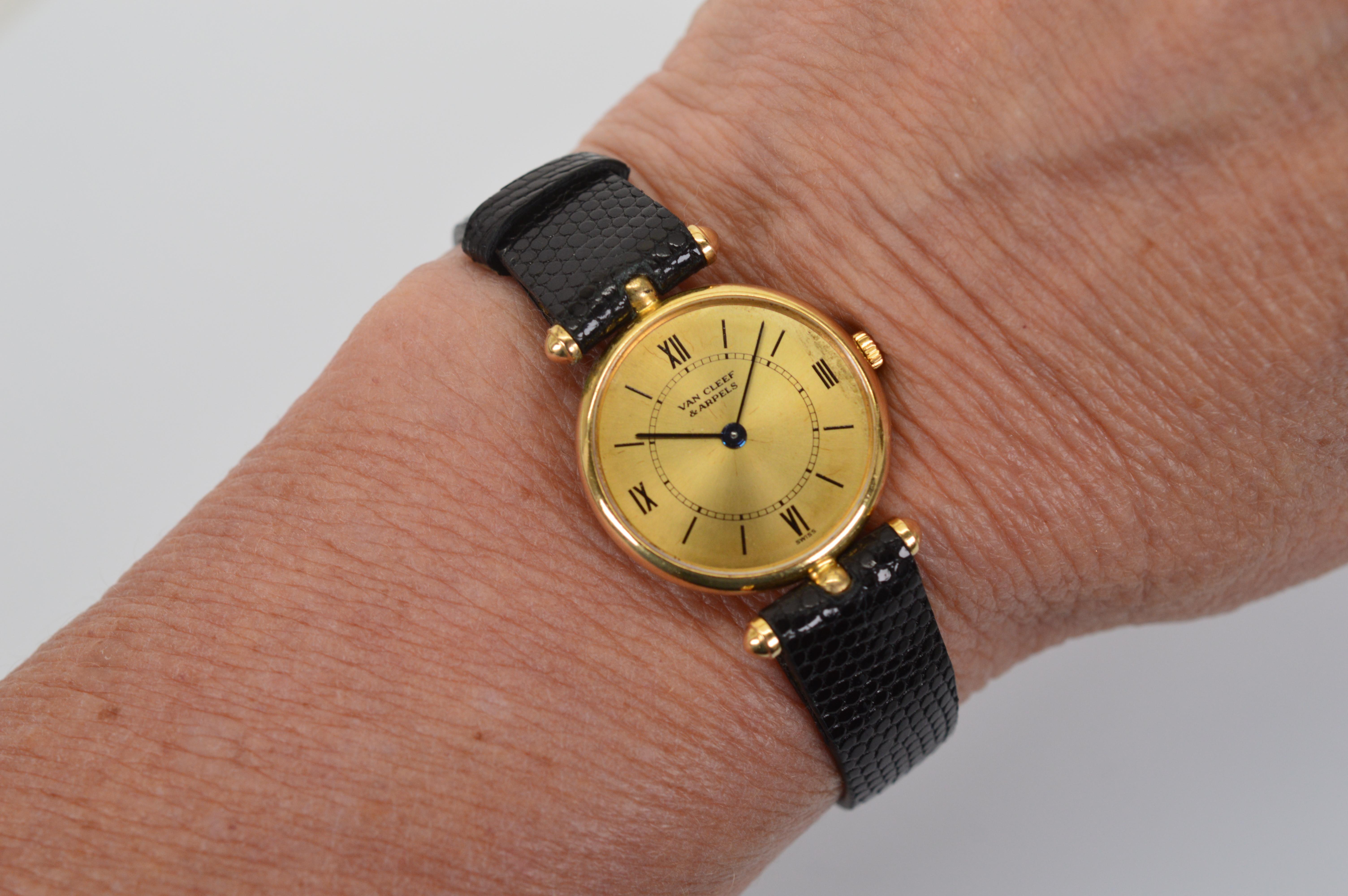 Women's Van Cleef & Arpels 18 Karat Yellow Gold Piaget Ladies Wrist Watch