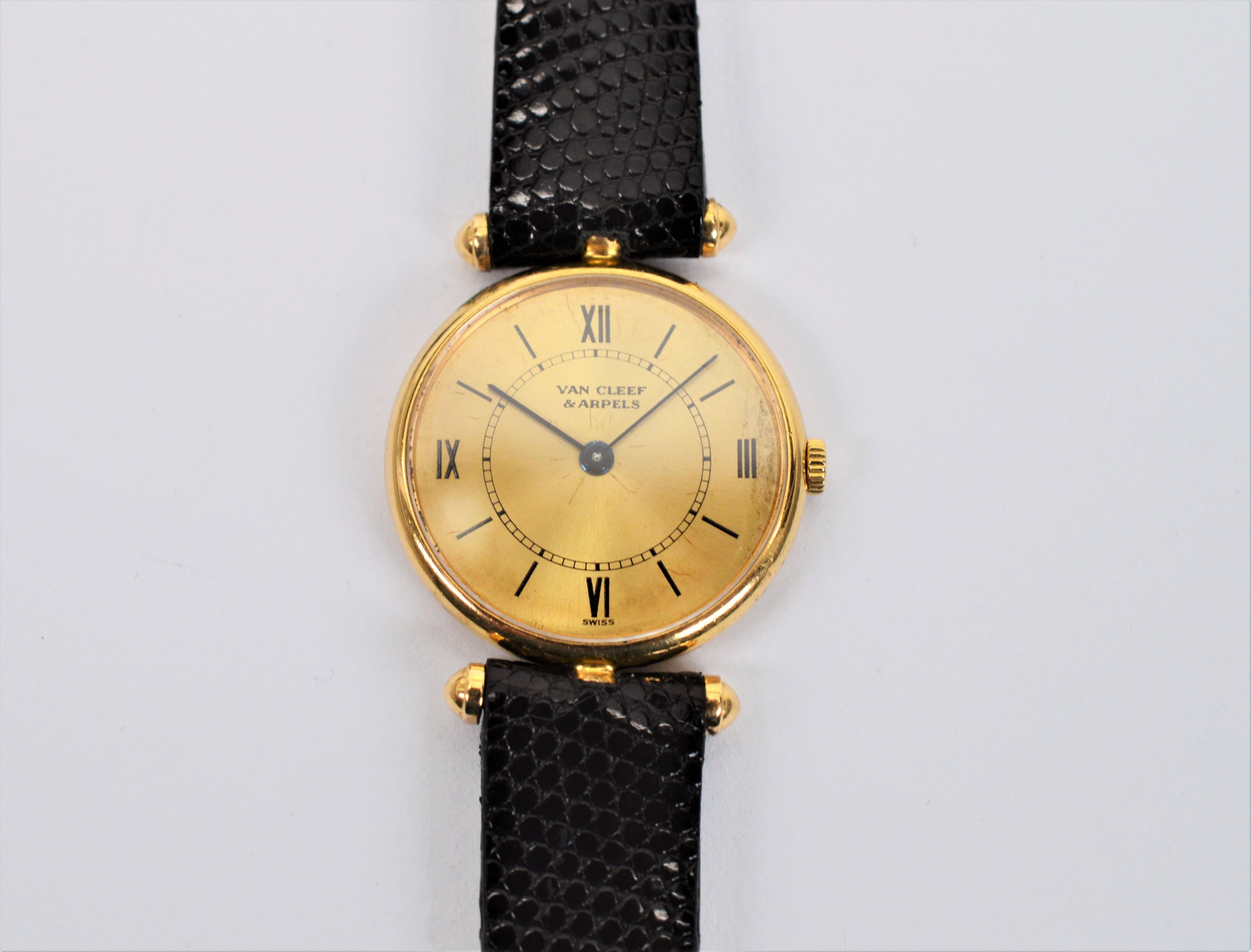 Van Cleef & Arpels 18 Karat Yellow Gold Piaget Ladies Wrist Watch 1