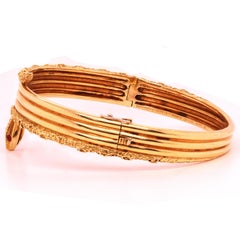 Van Cleef & Arpels 18 Karat Yellow Gold Ruby Snake Bangle One of a Kind France