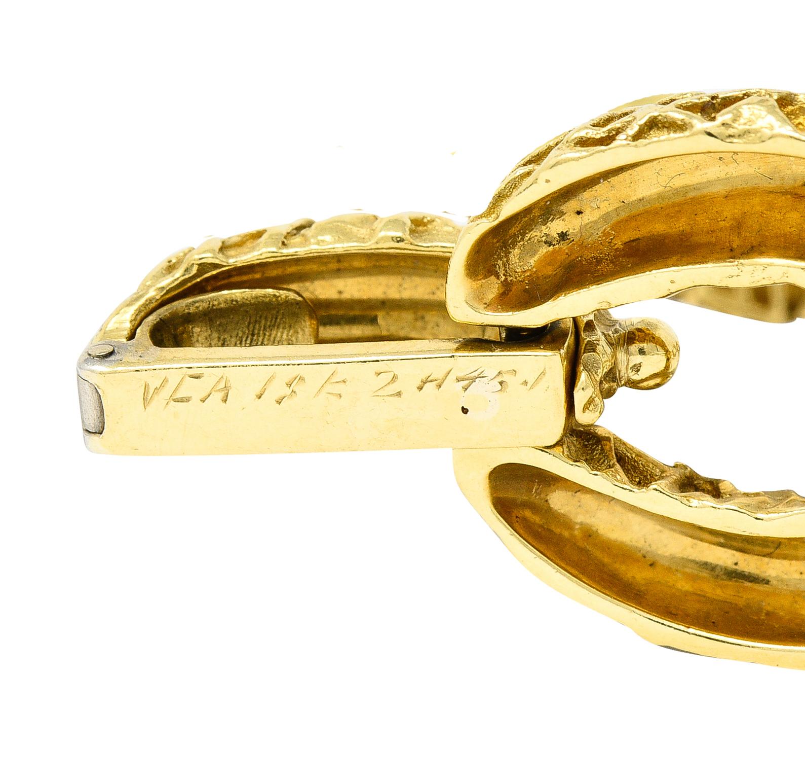 Van Cleef & Arpels 18 Karat Gelbgold Texturiertes ovales Gliederarmband im Vintage-Stil 4