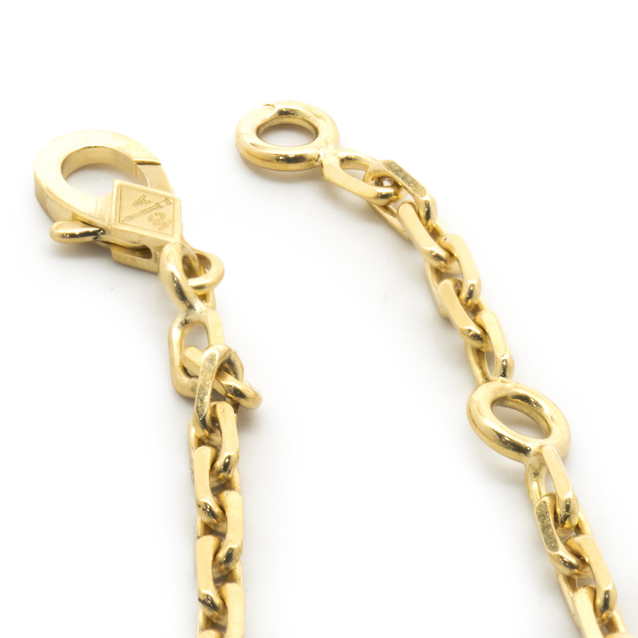 Van Cleef & Arpels 18 Karat Gelbgold Armband mit drei Motiven im Alhambra-Schliff Damen