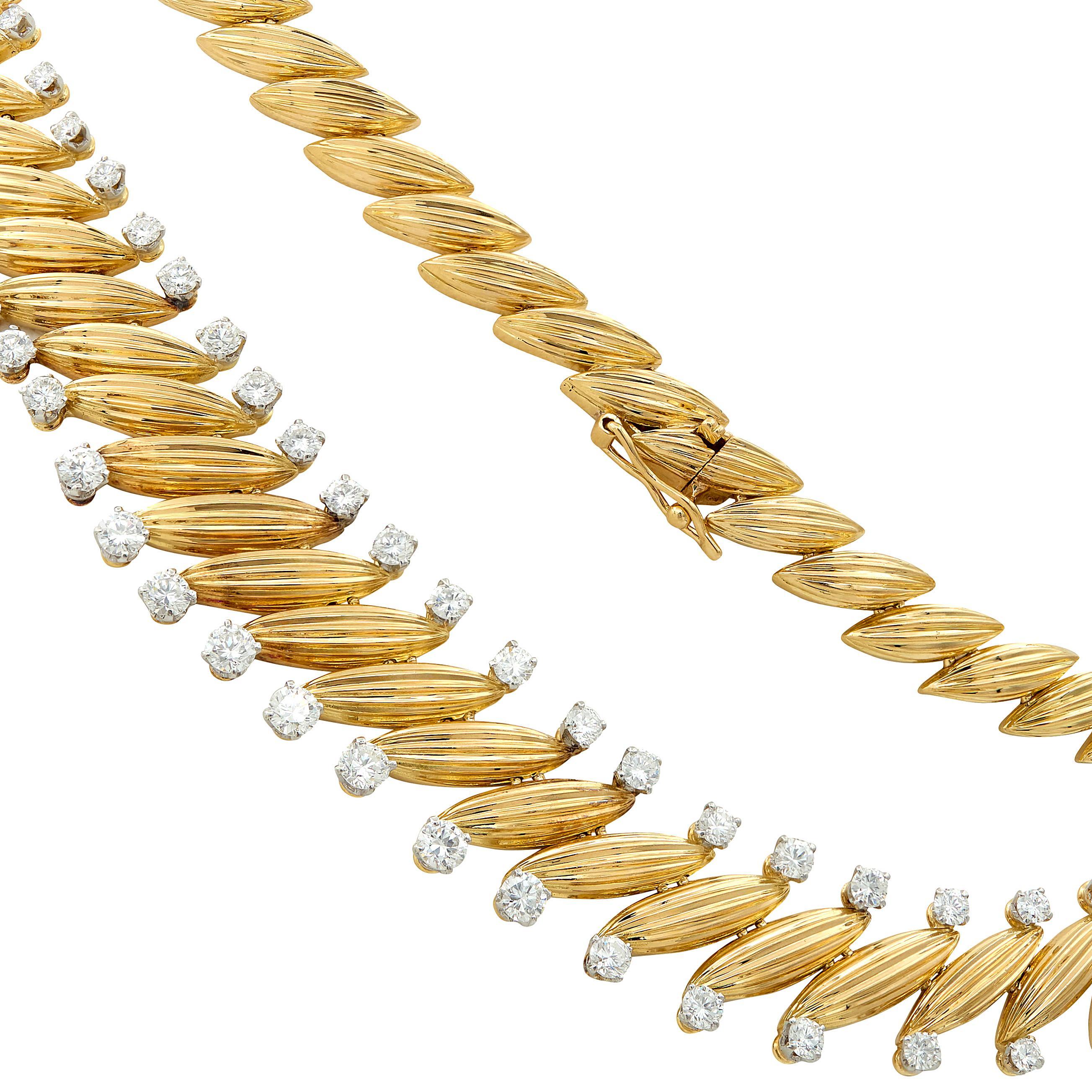 Van Cleef & Arpels 18 Karat Gelbgold Vintage Coup De Vent Chantilly Halskette im Angebot 2