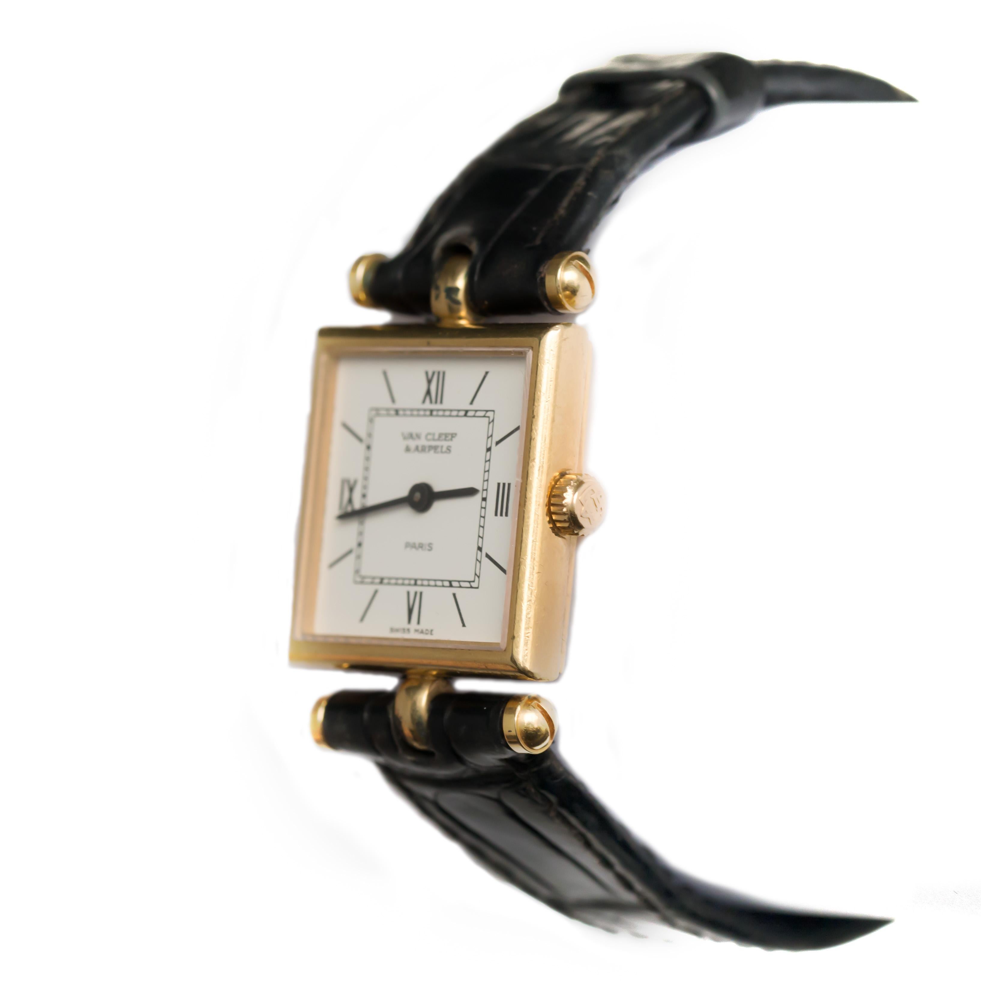 Contemporary Van Cleef & Arpels 18 Karat Yellow Gold Wrist Watch, 1970