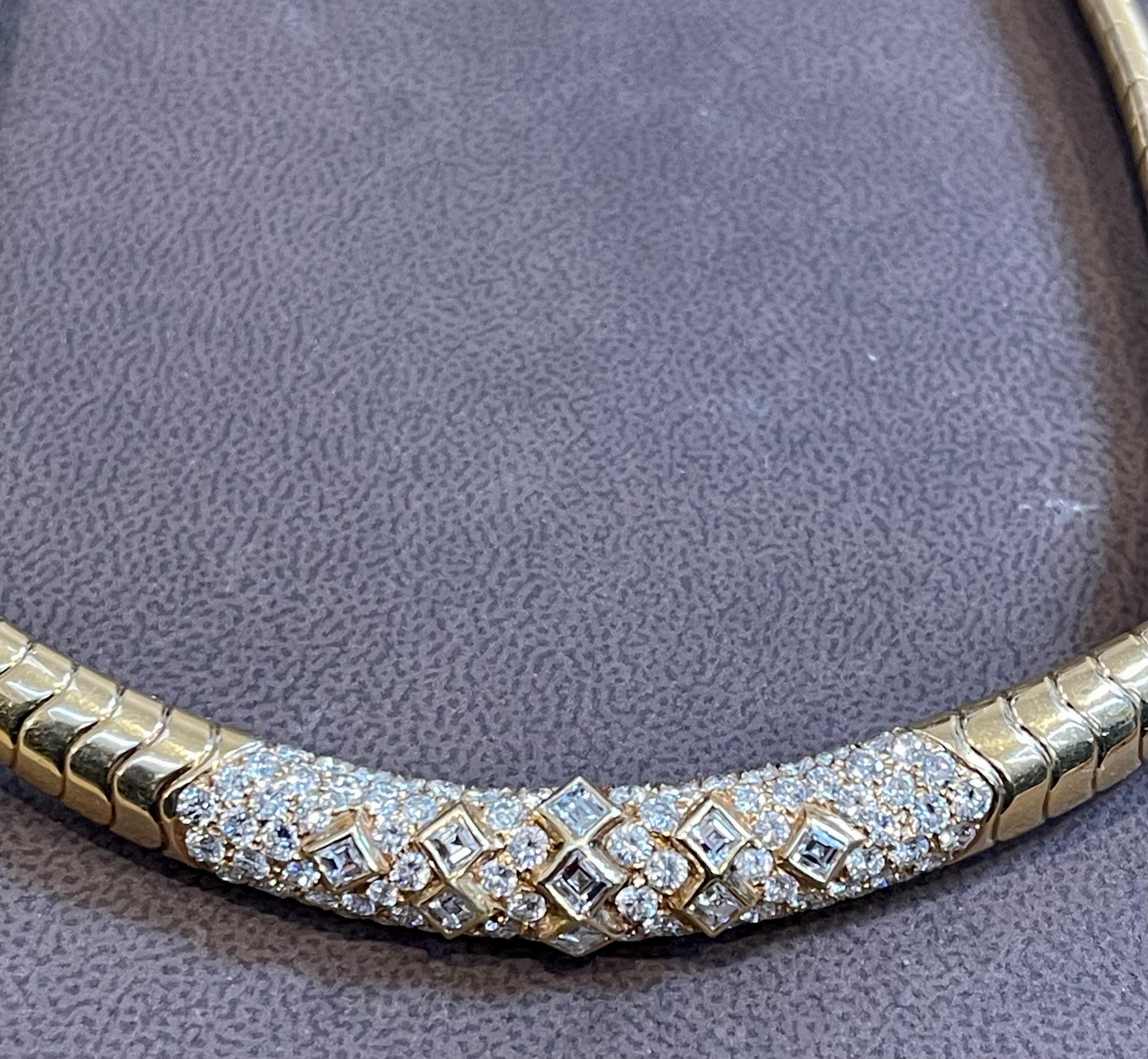 Van Cleef & Arpels 18 Kt Yellow Gold and  5.6 Ct Diamond Collar/Choker Necklace For Sale 6