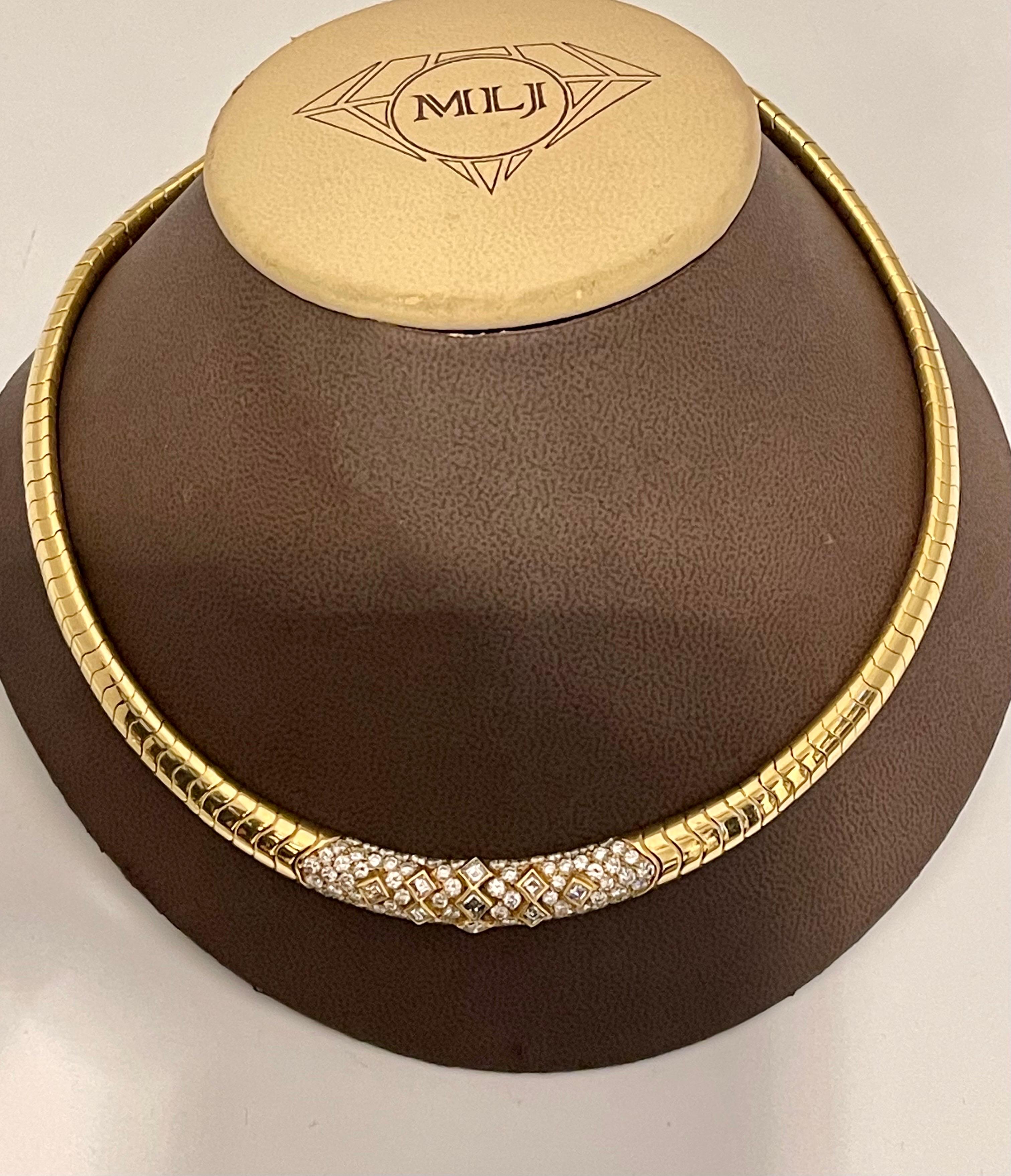 Van Cleef & Arpels 18 Kt Yellow Gold and  5.6 Ct Diamond Collar/Choker Necklace For Sale 10