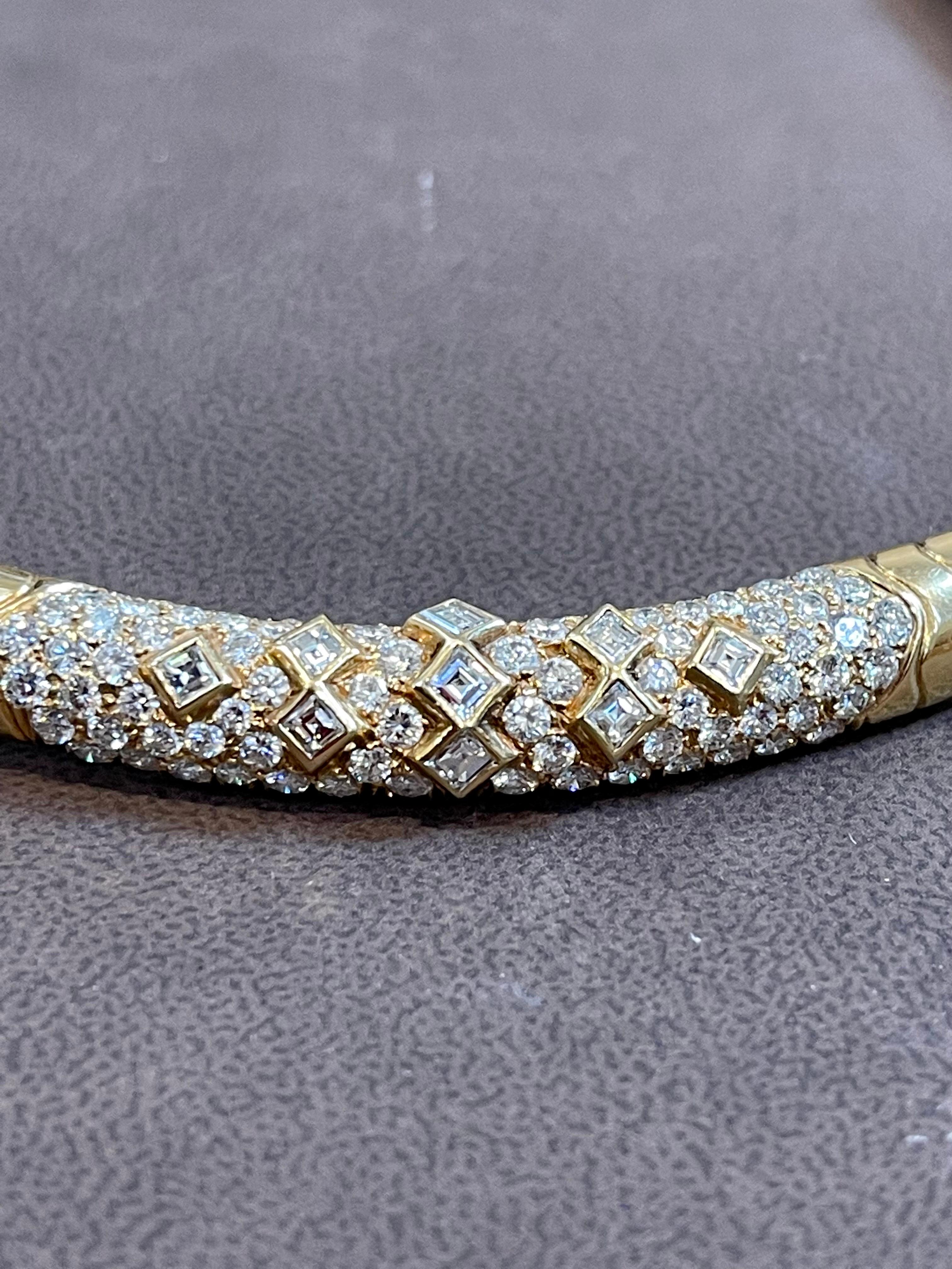 Van Cleef & Arpels 18 Kt Gelbgold und  5,6 Karat Diamant-Halsband/Choker-Halskette im Angebot 2