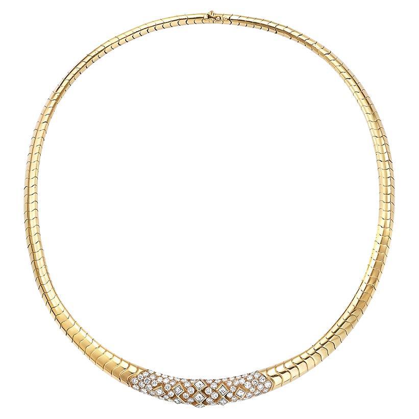 Van Cleef & Arpels 18 Kt Yellow Gold and  5.6 Ct Diamond Collar/Choker Necklace