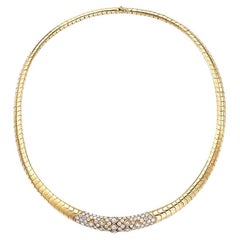 Vintage Van Cleef & Arpels 18 Kt Yellow Gold and  5.6 Ct Diamond Collar/Choker Necklace