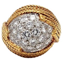 Van Cleef & Arpels 1,80 Karat Runder Brillant G VS2 Diamant 18 Karat Gold Cluste