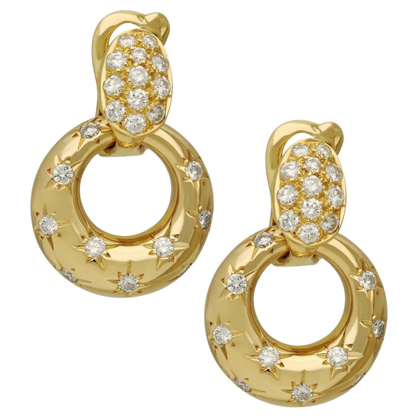 Van Cleef and Arpels Vintage 1970s Hammered Gold Diamond Door Knocker