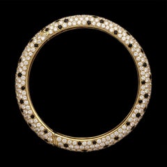 Van Cleef & Arpels 18ct Gold Diamond and Onyx Panther Spot Bangle French