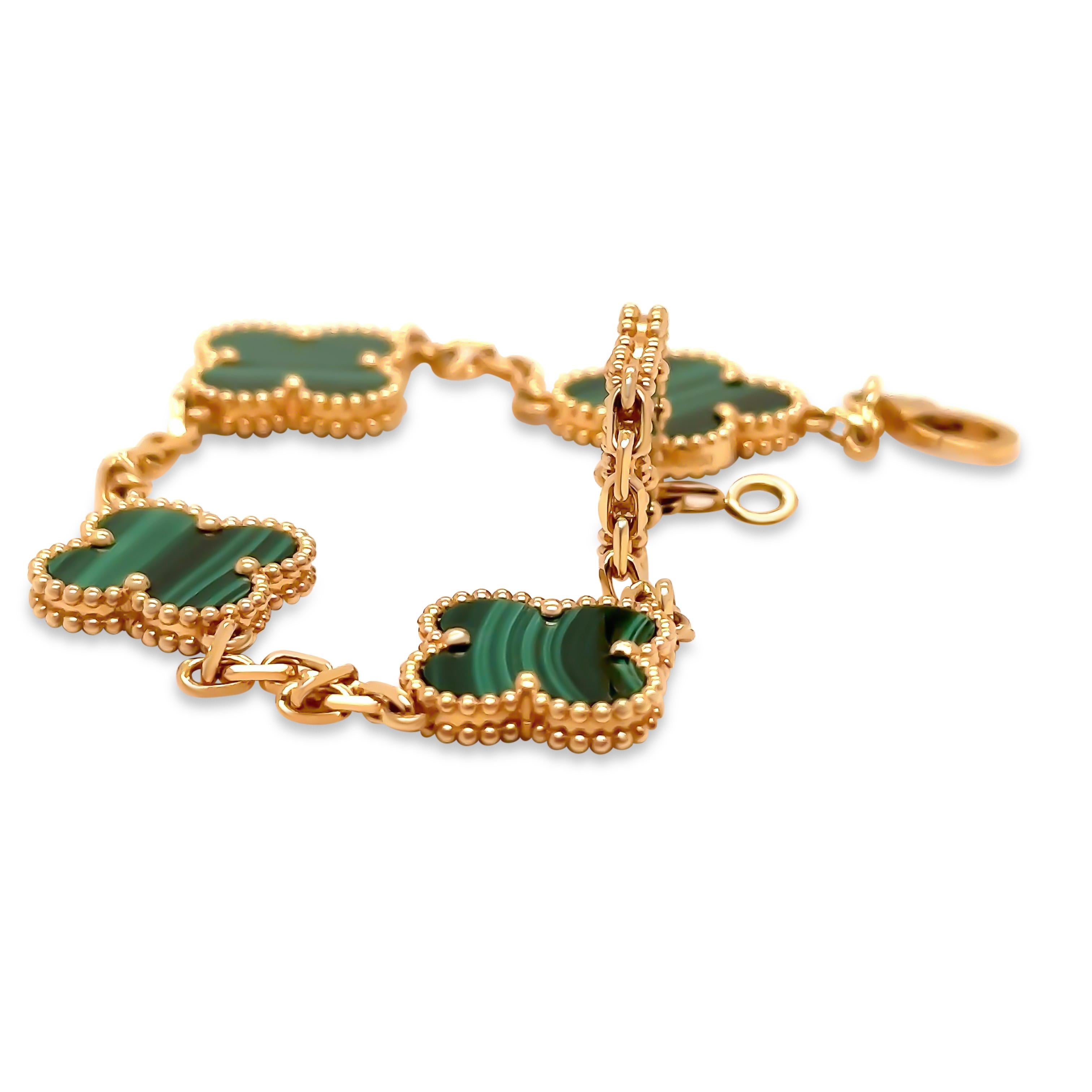 Van Cleef & Arpels 18ct Yellow Gold Vintage Alhambra Bracelet 5 Motifs 1