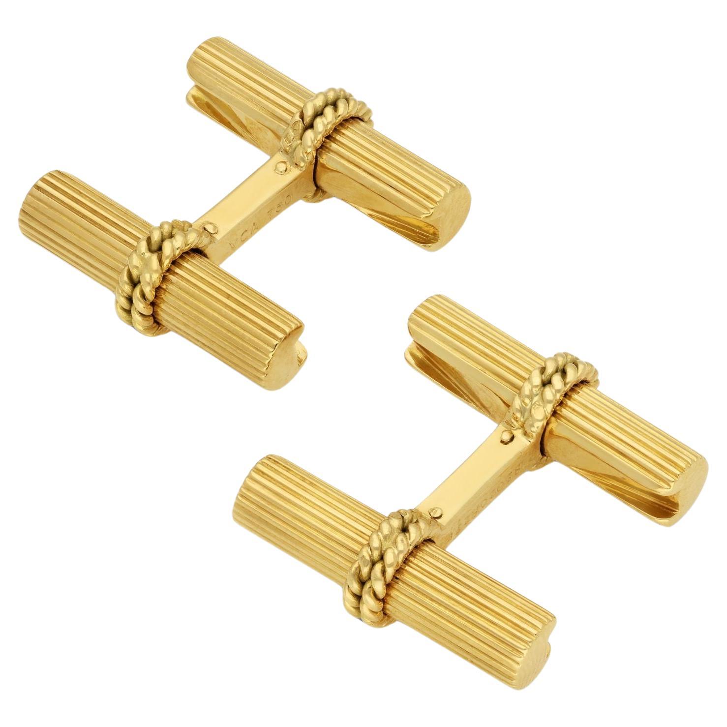 Van Cleef & Arpels 18ct Yellow Gold Vintage Baton Cufflinks Circa 1980