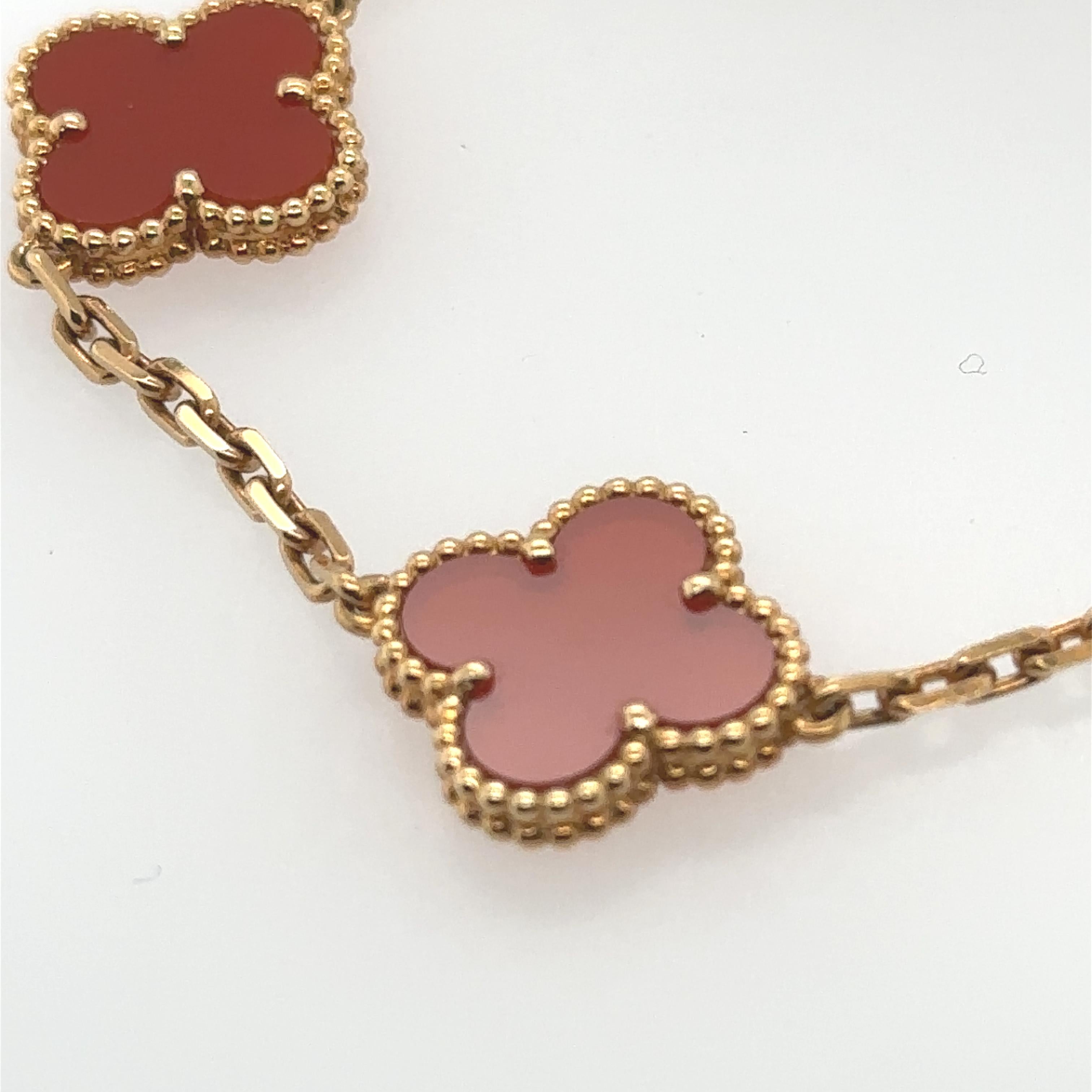 Pulsera Van Cleef & Arpels Alhambra 18k Cornalina en Excelente Estado en Vaughan, CA