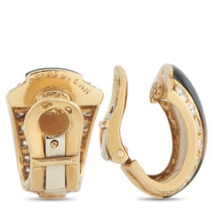 Van Cleef & Arpels 18K Gold 0.70ct Diamond & Mother of Pearl Clip-On Earrings
